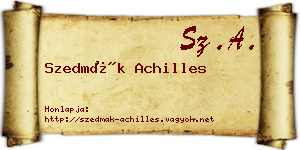 Szedmák Achilles névjegykártya